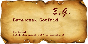 Barancsek Gotfrid névjegykártya